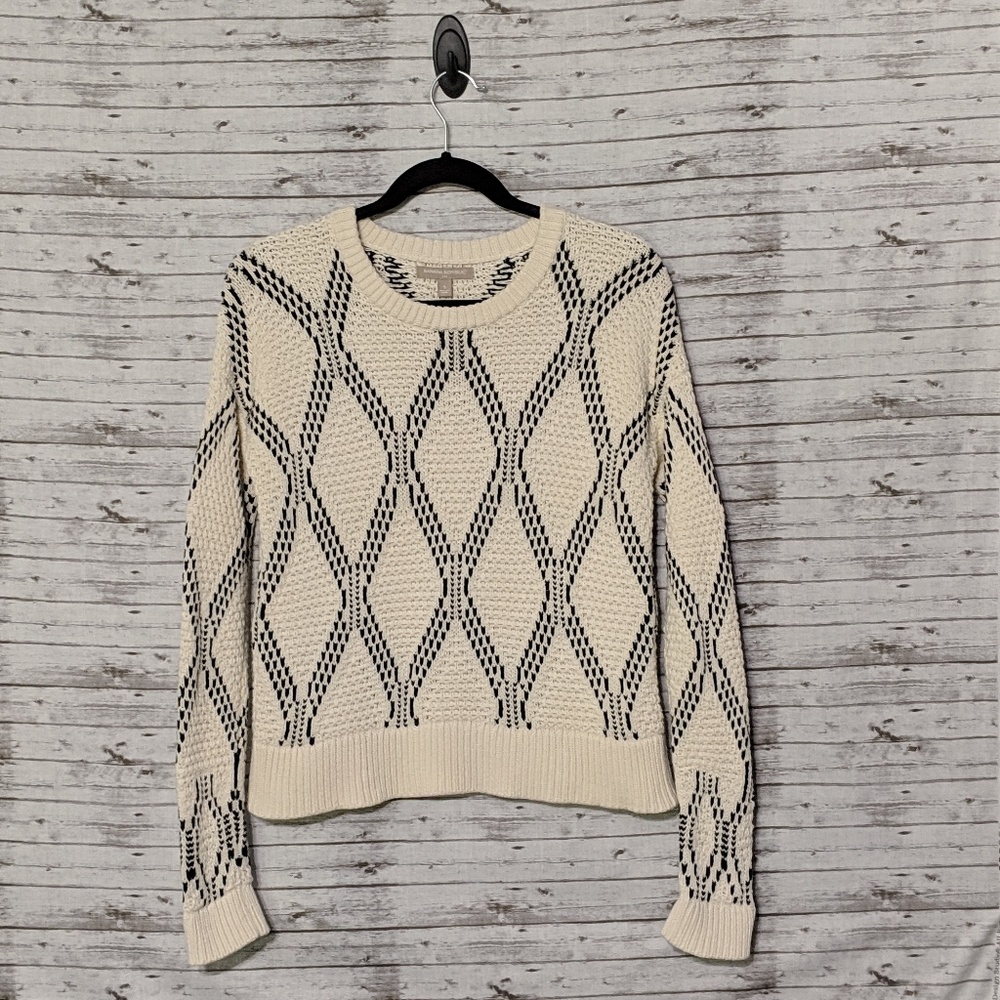 Banana Republic cableknit crew sweater cream SZ:S